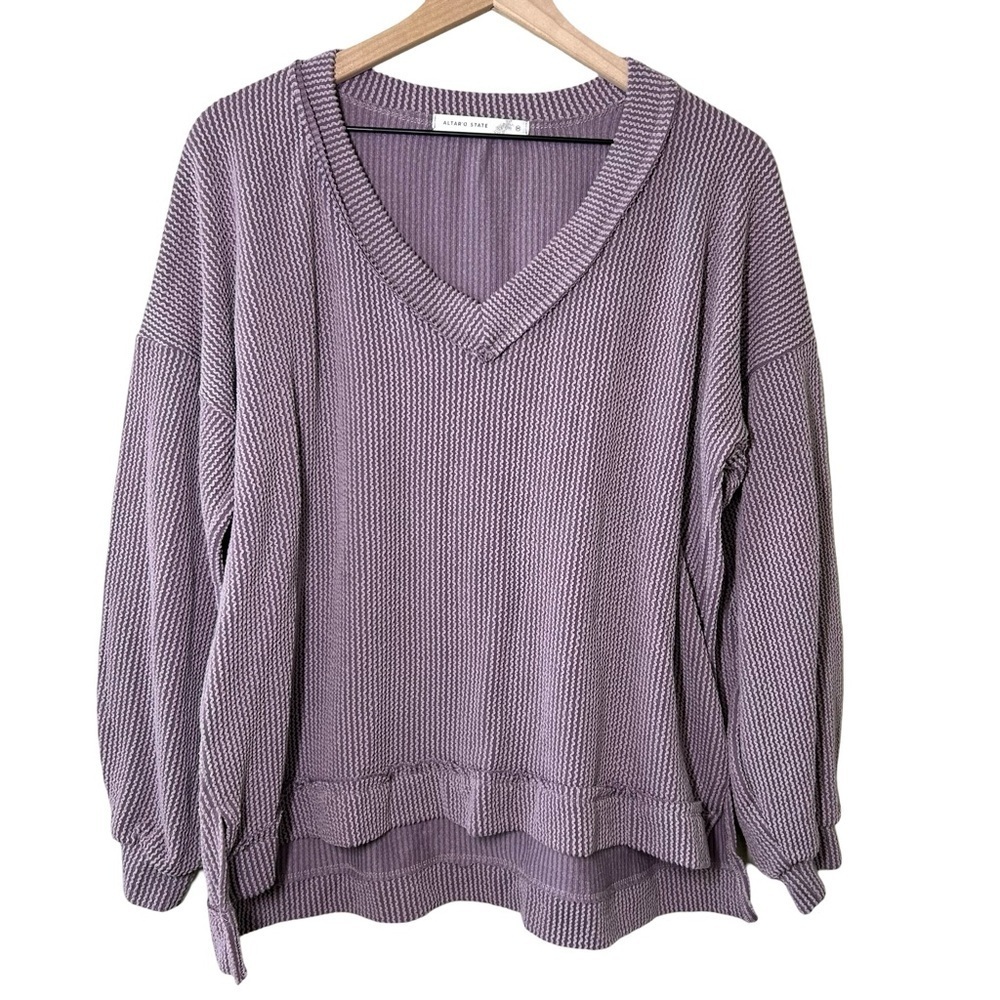 Altar'd State Womens Purple Textured Women's Pullover, Size M